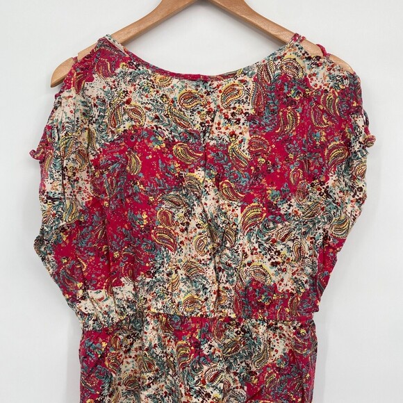 Angie Women Multicolor Paisley Round Neck Knee Length Fit And Flare Dress Size L - Picture 4 of 8